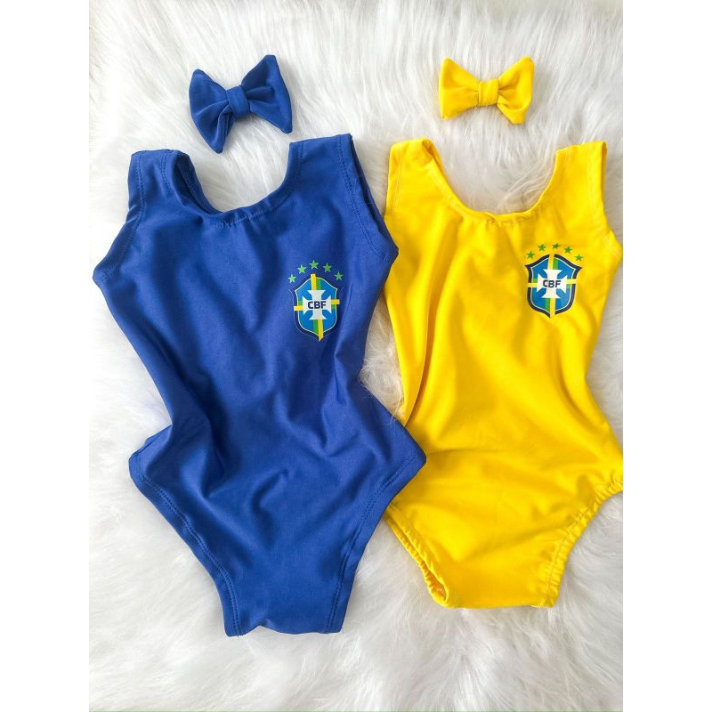 maiô/boddy infantil do Brasil+laço 1/10 anos