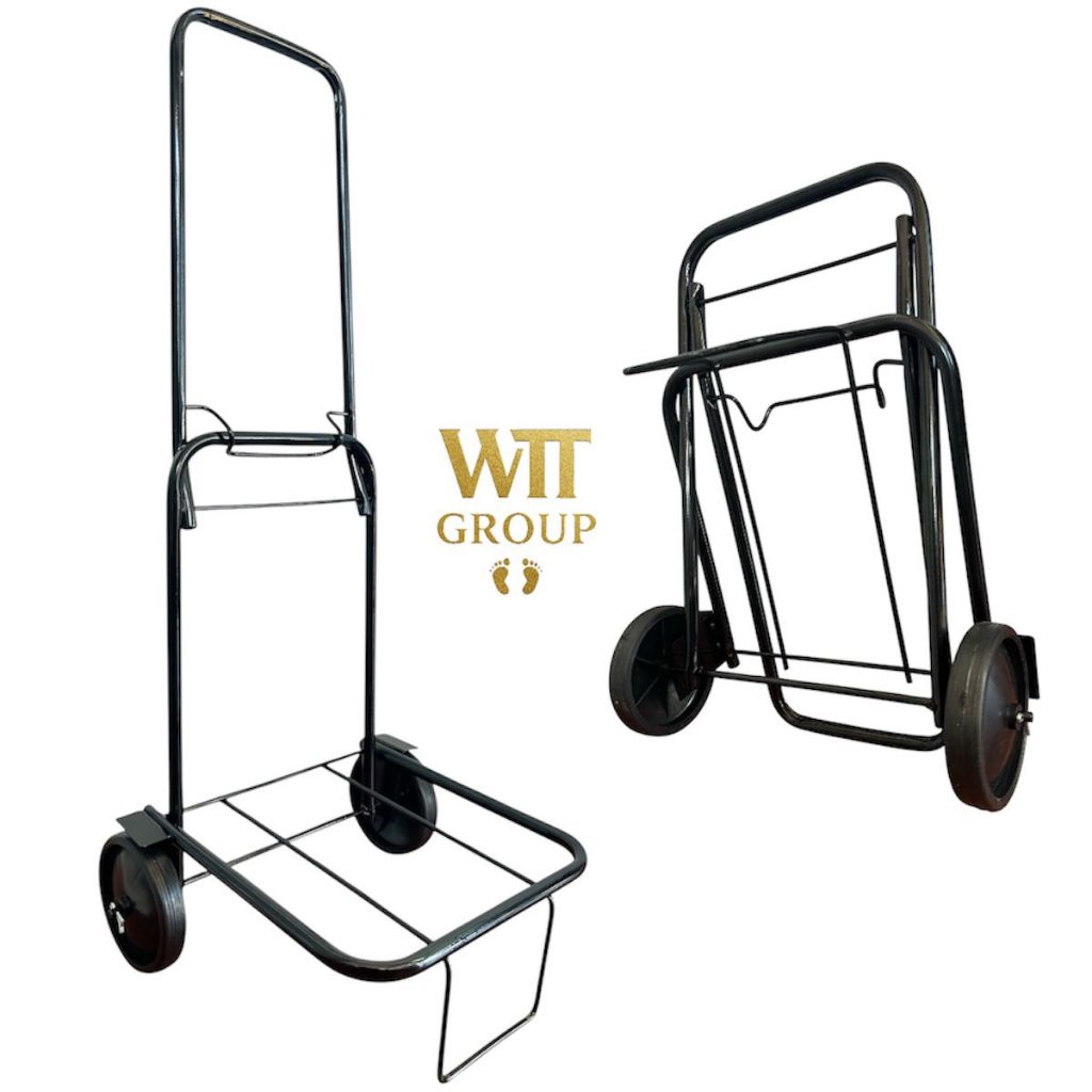 CARRINHO DOBRÁVEL MALEIRO COMPACTO PRAIA CARGA COOLER BAGAGEM ATÉ 50kg PRETO (NÃO ACOMPANHA COOLER)