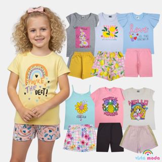 Kit 6 Peças Sortidas Infantil Verão Menina 3 Conjuntos Feminino Juvenil em Oferta na Shopee