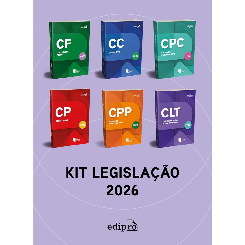 Coleção Legislação 2026 CF + CLT + CC + CPC + CP + CPP