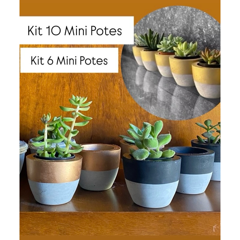 Kit Vaso Decorativo Mini Cachepot de Cimento Estilo Industrial Plantas Suculenta Cactus Casa mesa Sala Lembrancinhas em Oferta na Shopee