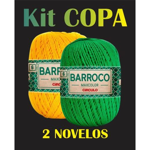 MAXCOLOR 6, BARROCO, 200gr - KIT COPA - 2 NOVELOS (CANÁRIO E BANDEIRA) em Oferta na Shopee