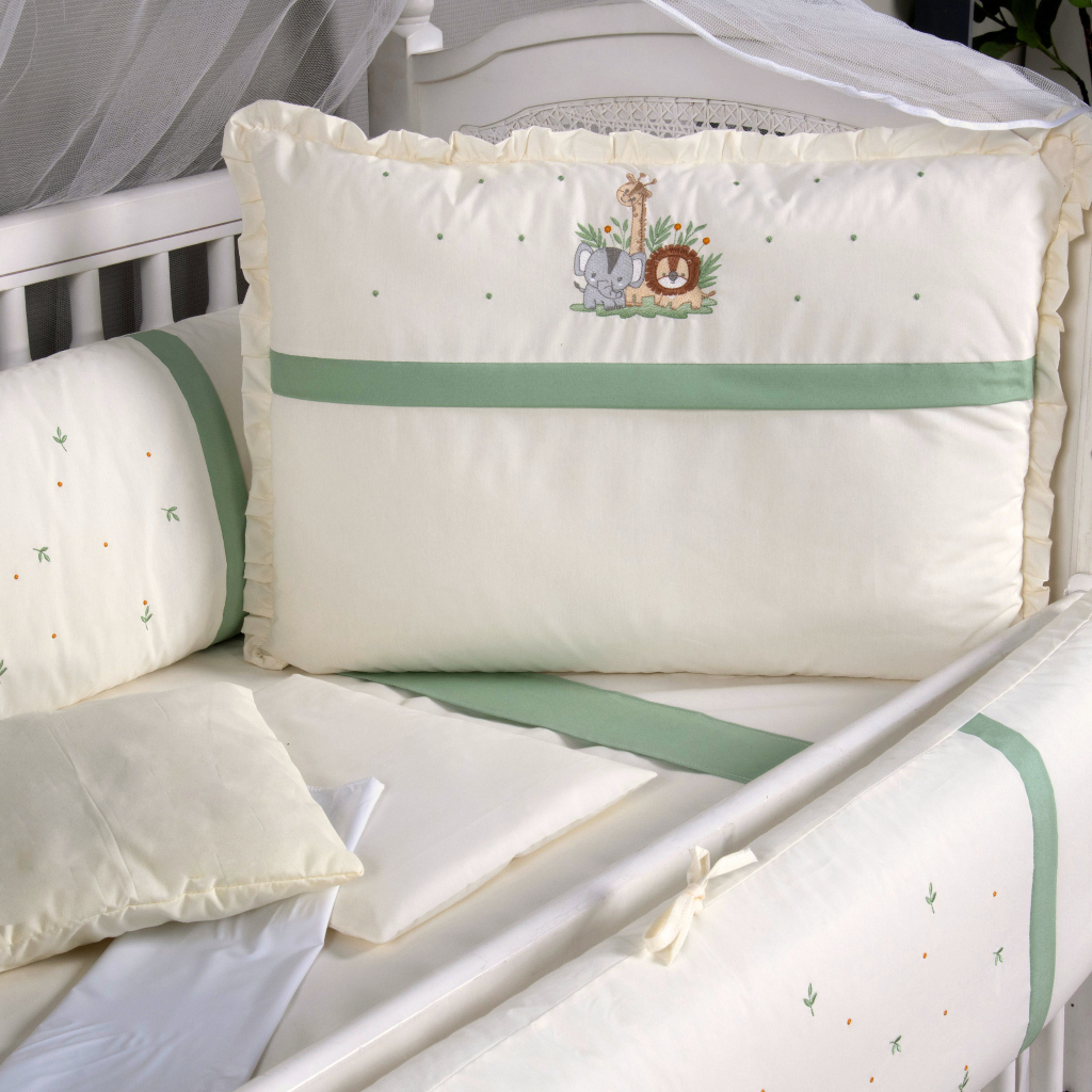 Kit Berço Menino Safari Verde 10 Peças com Mosquiteiro - Enxoval Completo Lançamento Brubrelel em Oferta na Shopee