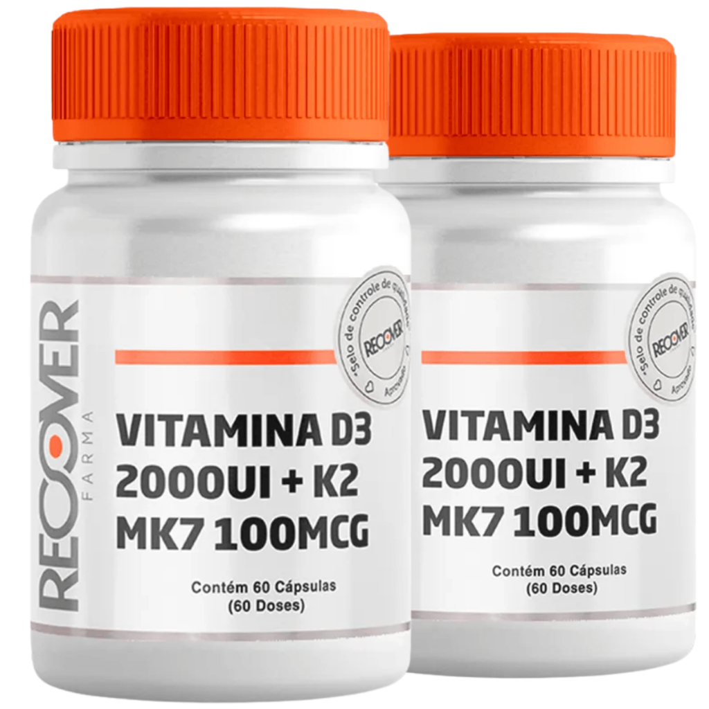 Kit com 2 unidades de Vitamina D3 2.000ui + Vitamina K2 Mk-7 - 60 Cápsulas