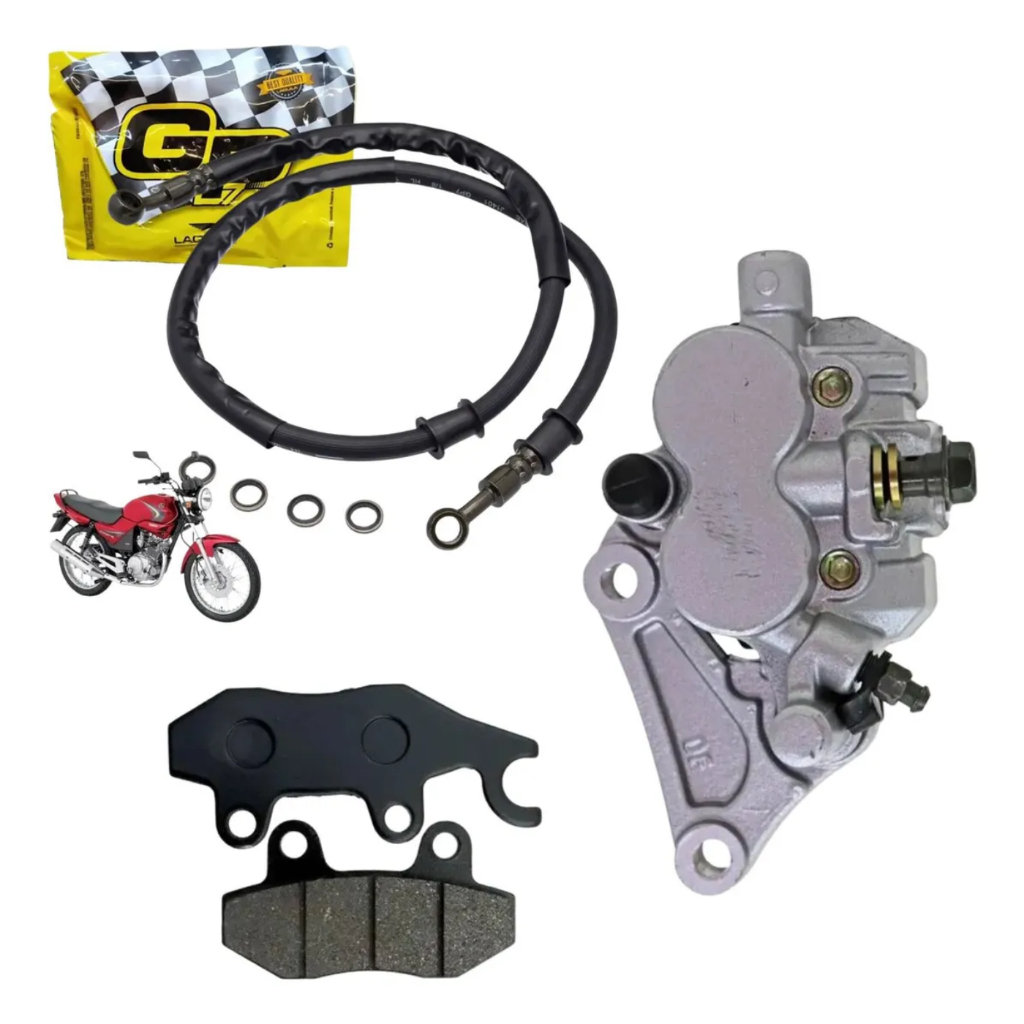CALIPER + MANGUEIRA FLEXIVEL DO FREIO DIANT. GP7 YBR 125 02/08