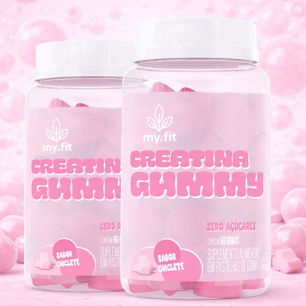 Kit 2x Creatina Gummy, Sabor Chiclete (120 Gomas) 3g de Creatina por Dose - Zero Açúcar, My Fit