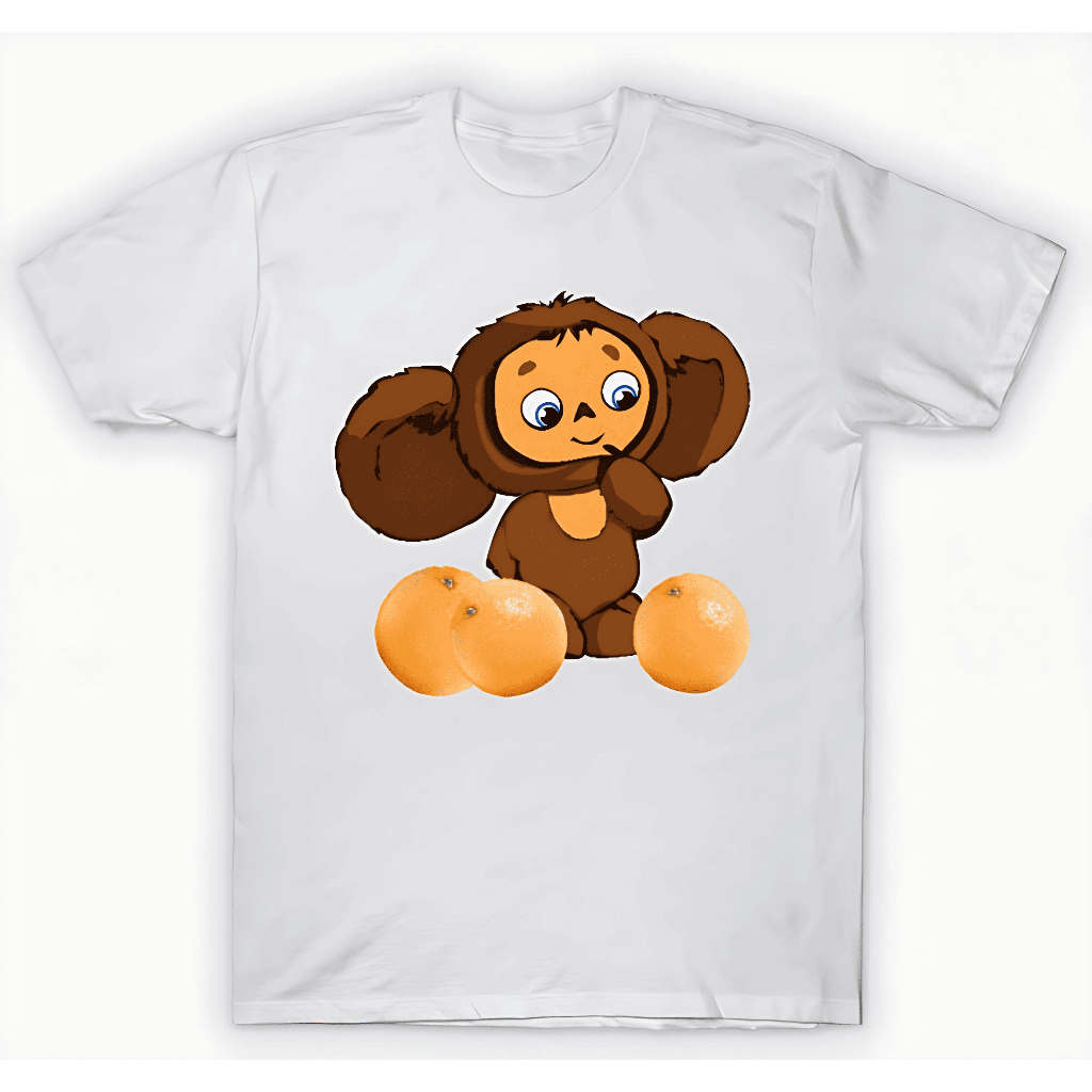 Camiseta Cheburashka Unissex Adulto Infantil Estampa Personagem Fofo Algodão Confortável Casual