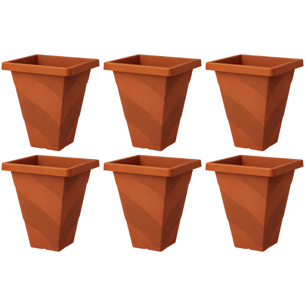 Conjunto 6x Vasos Terracota 2,5 Litros Decorativo Jardim Plantas Cacto Suculenta Planta Tempero