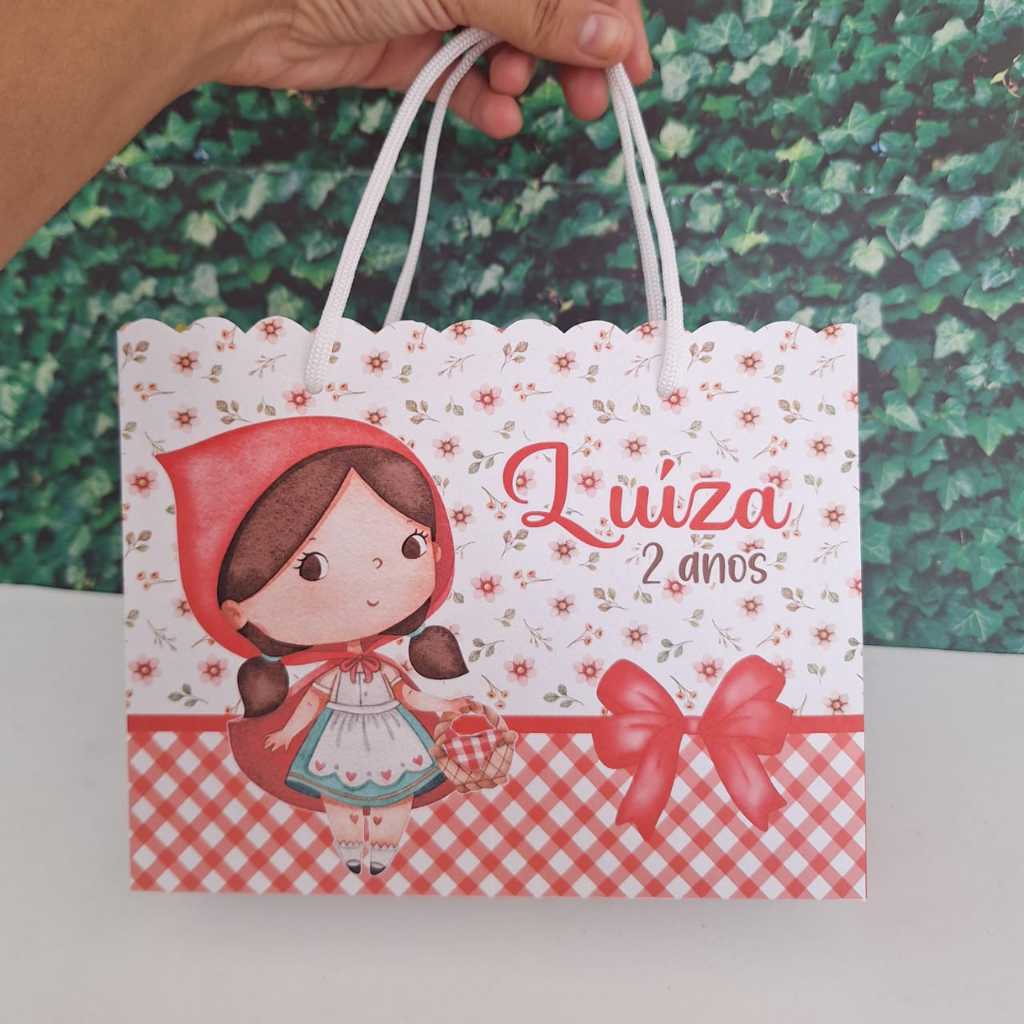 Chapeuzinho Vermelho Sacolinha Personalizada  Lembrancinha Nome e Idade (Pegue e Monte)