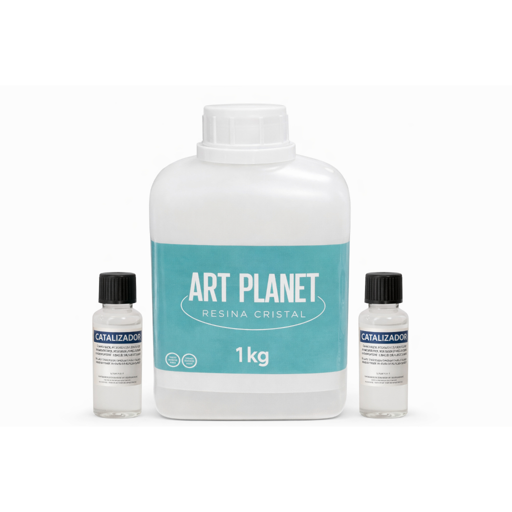 Resina Cristal Transparente 1KG + 2 Catalisadores