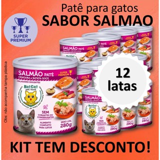 Kit Ração Úmida Patê Natural Gatos Maximo Sabor Salmão NatCat Pet Food Ração Molhada em Oferta na Shopee