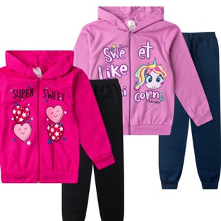 Kit 2 Conjuntos Infantil Menina Moletom Roupas Frio Inverno em Oferta na Shopee