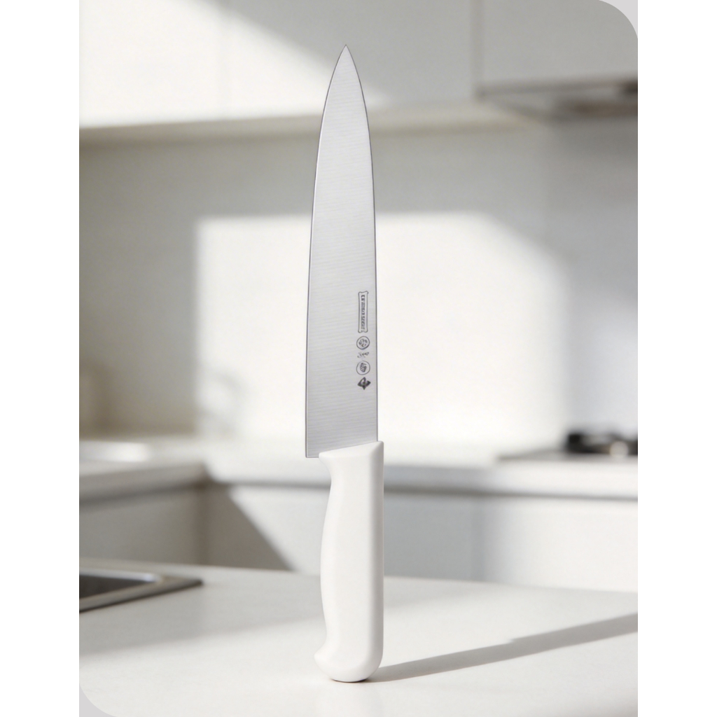 Faca De Cozinha Carne 8 Corte Master Inox Mundial Cabo Branco
