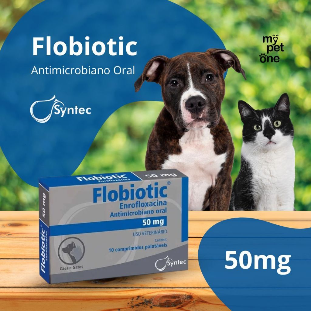 Flobiotic 50mg Antibiótico Para Cães e Gatos 10 comprimidos - Syntec em Oferta na Shopee