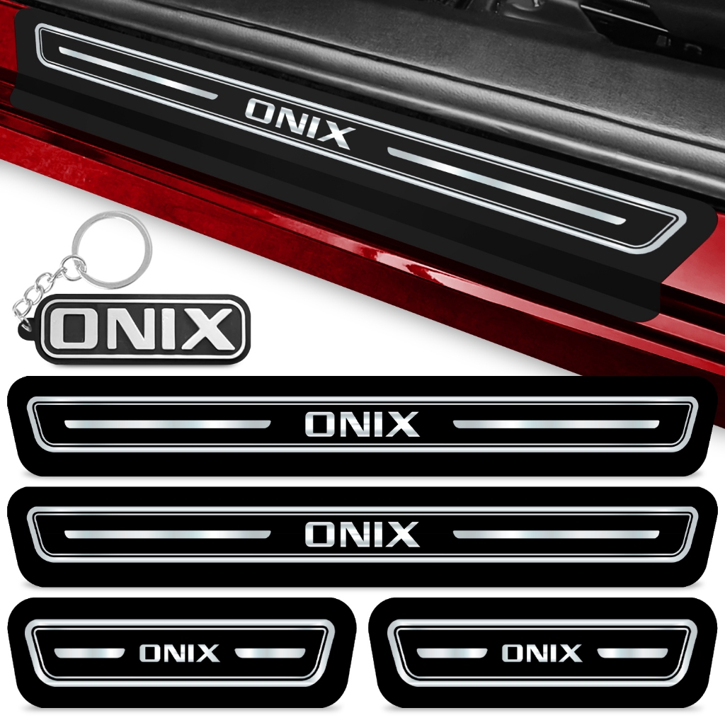 Kit Soleira Onix Proteção Portas Onix+ Resistente Onix Plus Chaveiro Adesivo