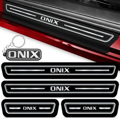 Kit Soleira Onix Proteção Portas Onix+ Resistente Onix Plus Chaveiro Adesivo