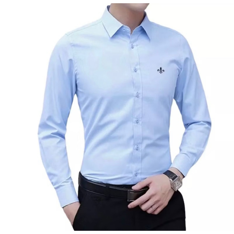 Camisa Social D. ⚜️ Manga Longa Masculina Slim Fit Confortável Casual Lisa