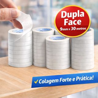 Fita Adesiva Dupla Face 18mm X 30m – Pacote Com 10 unidades em Oferta na Shopee