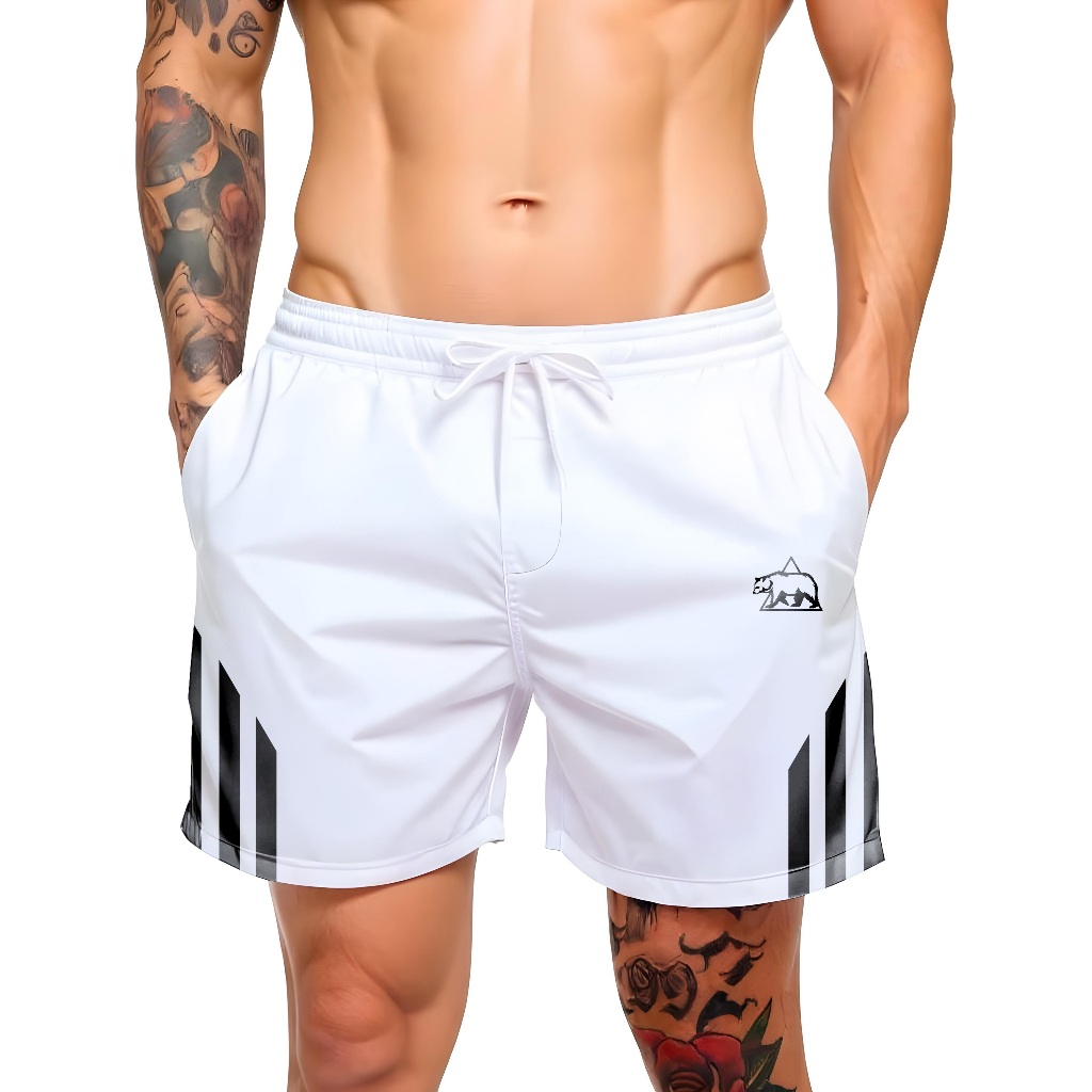 Short Urso Faixa Bermuda Masculina - Design Esportivo Ideal para Academia, Skate em Oferta na Shopee