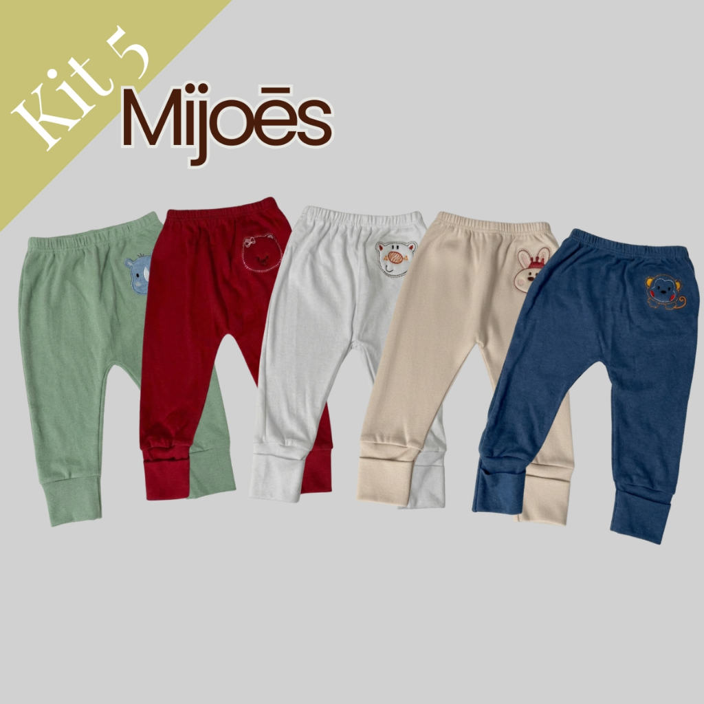 Kit 5 pçs Mijão suedine bordado Alyaht menino e menina PMG em Oferta na Shopee