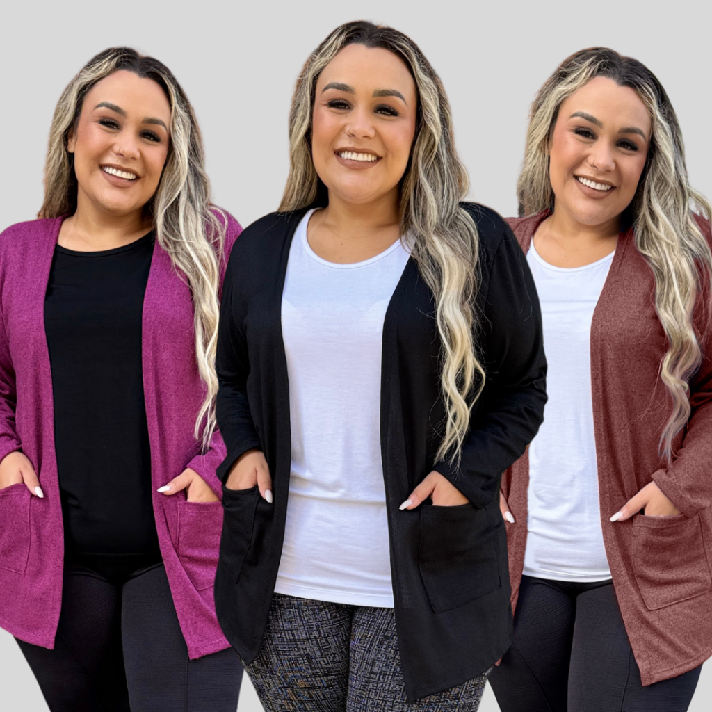 Cardigan Plus Size Feminino em Lanzinha em Oferta na Shopee