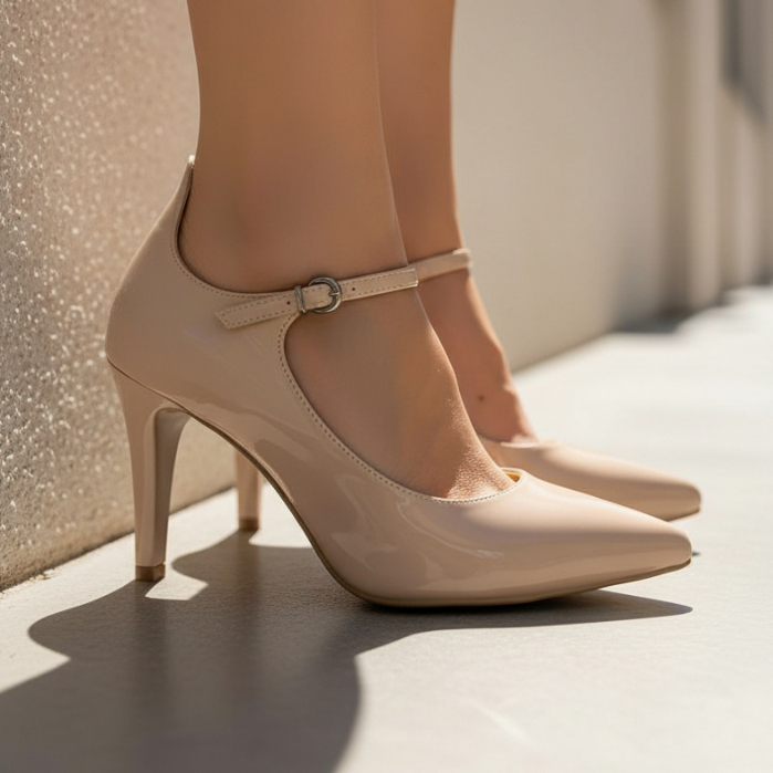 Scarpin Feminino Boneca Com Fivela Salto Fino 8cm Confort Elegância Para Festas 156 em Oferta na Shopee