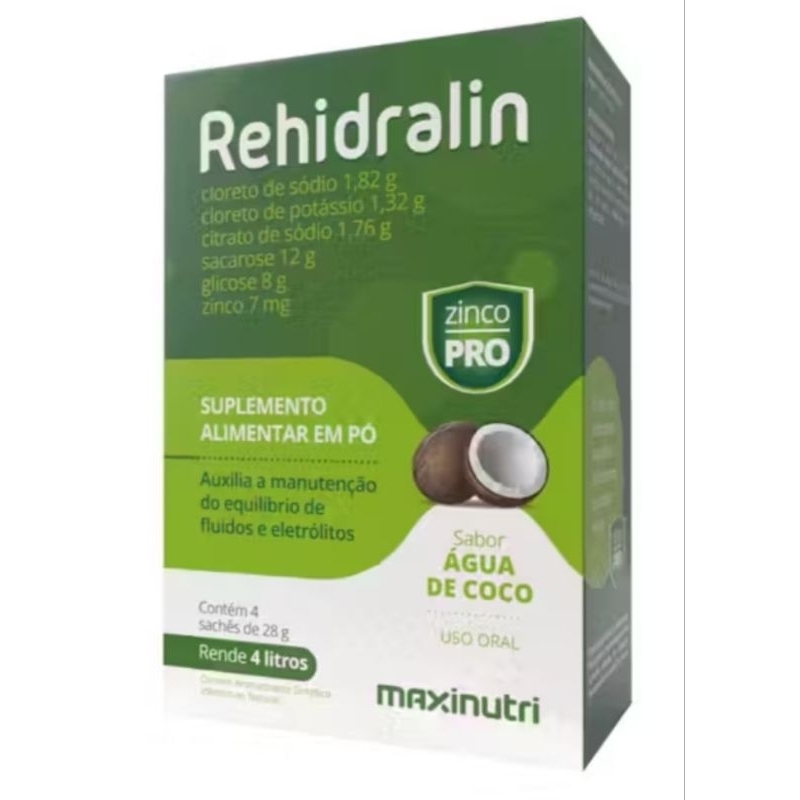 REHIDRALIN PO AGUA DE COCO 28G 4 ENVELOPES