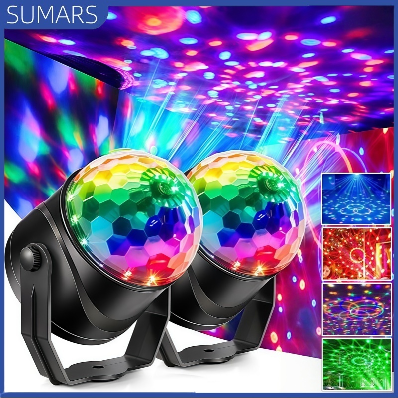 Globo LED RGB Som Ativado USB Luzes de Decoração de Festa Discoteca Para Sala de Casa Dança Karaokê Balada Bar Eventos em Oferta na Shopee