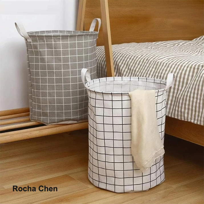 Cesto De Roupas Sujas De Tecido, Cesto De Roupa Suja Dobrável, Cesto De Roupa Suja Multifuncional 40L em Oferta na Shopee