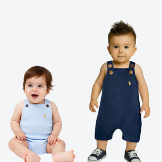 Jardineira Bebê e Infantil Curta Saída Maternidade Enxoval Roupa de Criança Menino Menina em Oferta na Shopee