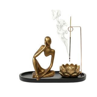 kit Incensário Invertido Elegante  Buda, Ganesha, Gnomo, Bastet Evita Sujeira Premium Resina 22 cm em Oferta na Shopee
