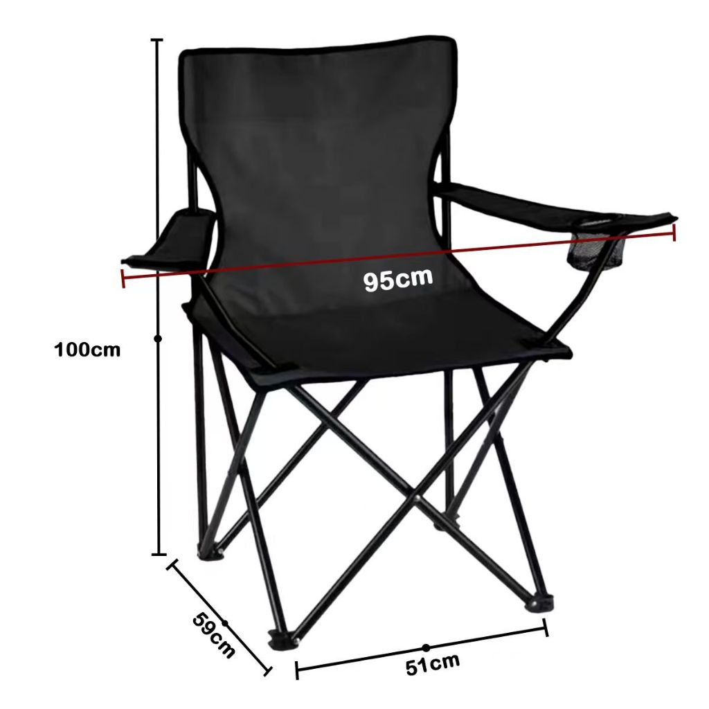 Cadeira Portátil Dobrável 100CM Altura Pesca Camping Praia Encosto 140kg