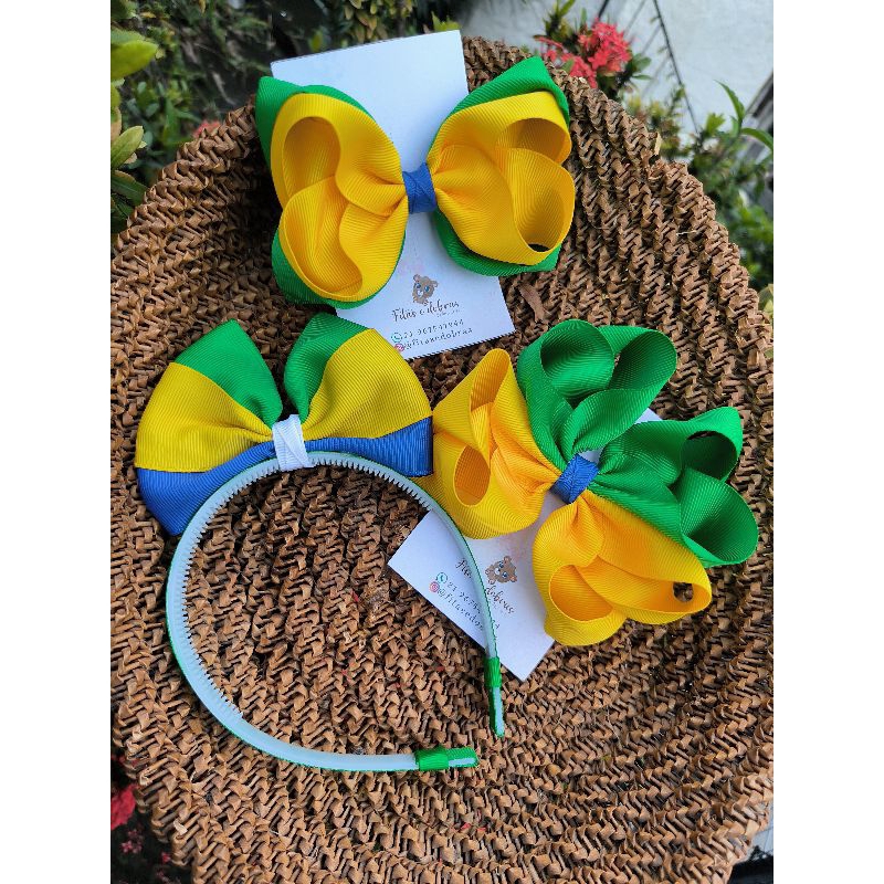 Laços COPA DO BRASIL/ Parzinho de laços copa do Brasil em Oferta na Shopee