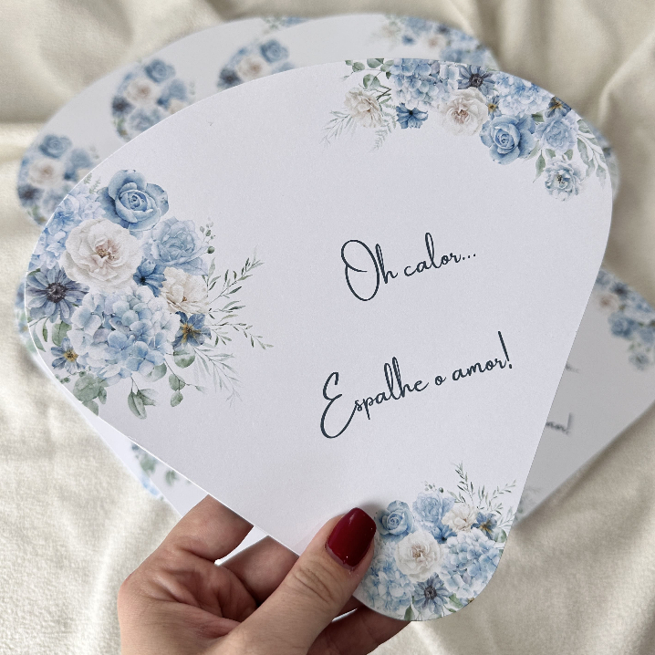 50 Leque Personalizado de Casamento - PRONTA ENTREGA