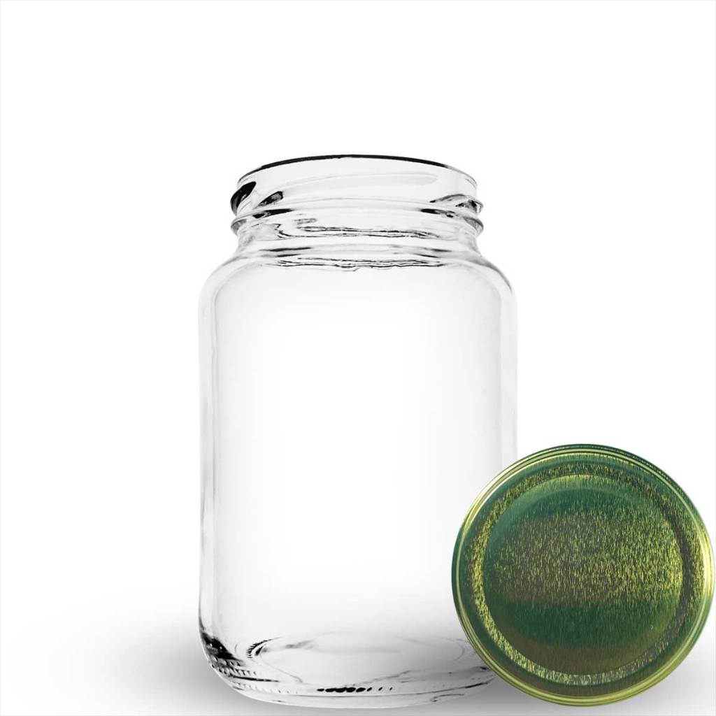 Kit de Potes de Vidro p/ Conserva 600ml Palmito Picles Mel c/ Tampa e Lacre - Cx c/ 2 a 15 un