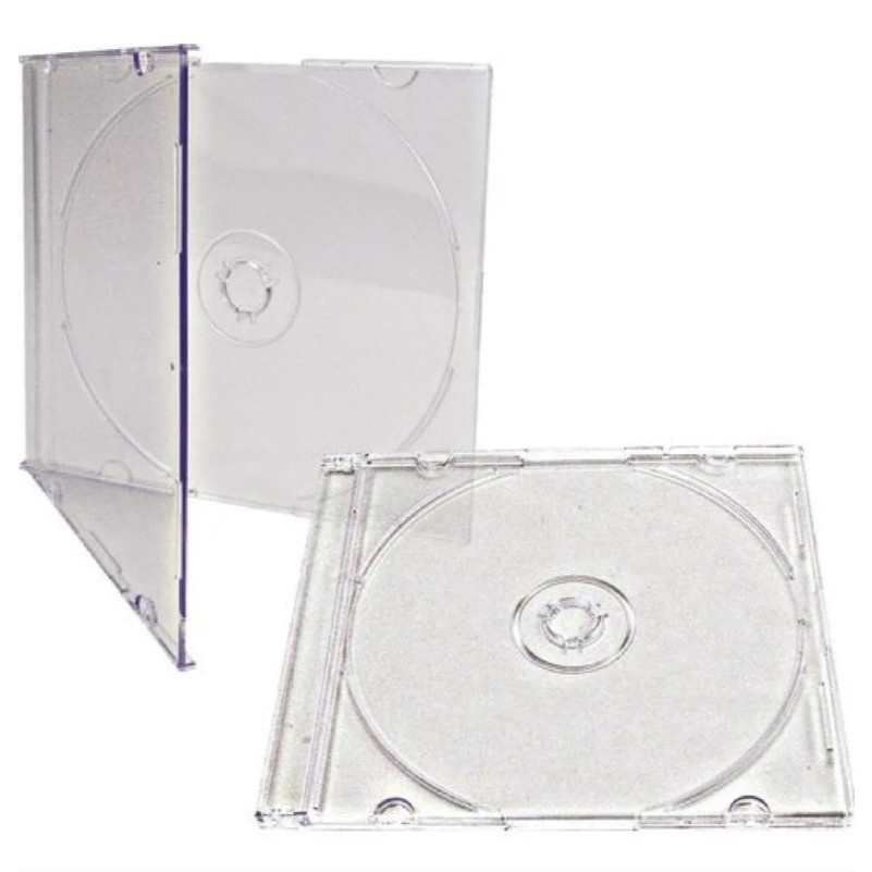 100 Estojo Capa Cd Box Super Slim Acrílico Videolar