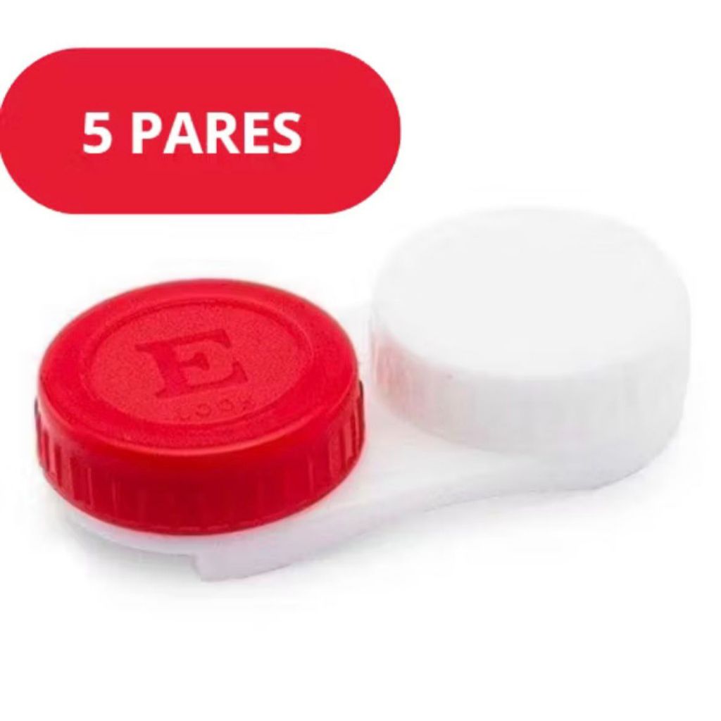 Kit 5 Estojos para Lentes de Contato • Cores Sortidas • Porta Lentes Higienizado para Viagem em Oferta na Shopee