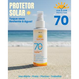Protetor Solar Corporal FPS 70 150ml Toque Seco Alta Proteção UVA UVB Resistente à Água em Oferta na Shopee