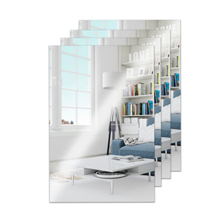 Kits 1 a 4 Espelhos Adesivo Decorativo Acrílico 20x30 Retangulares em Oferta na Shopee