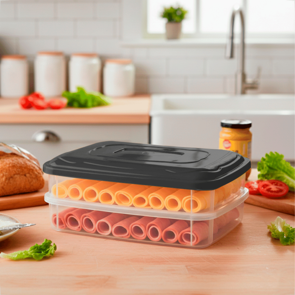 Pote Porta Frios 1.3L Plástico Com Tampa Premium Reforçado Para Geladeira Freezer Microondas
