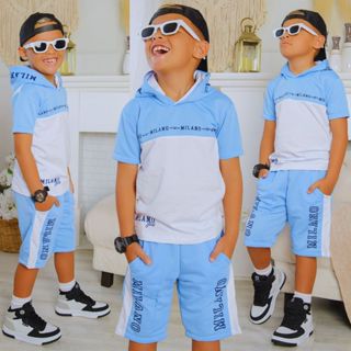 Roupa Masculino Infantil Verão Kit 2 Peças Lançamento Camisa e Bermuda Juvenil Veste Do 2 ao 14 Anos em Oferta na Shopee