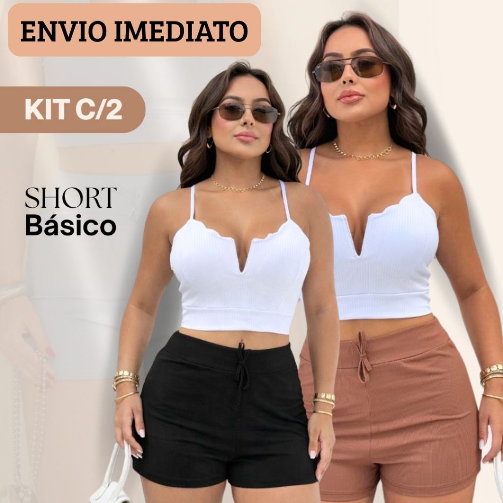 Short Elegante Feminino Basico Curto Laço Ribana Primavera Verão em Oferta na Shopee