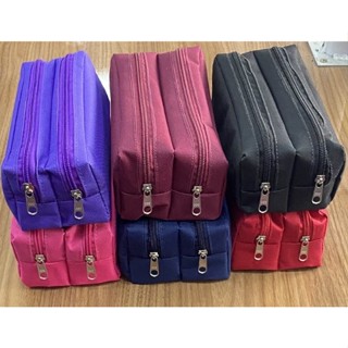 Estojo Escolar 2 Divisória Zíper Porta Lápis Simples Universitário Escolar Escritório Colorido Papelaria em Oferta na Shopee