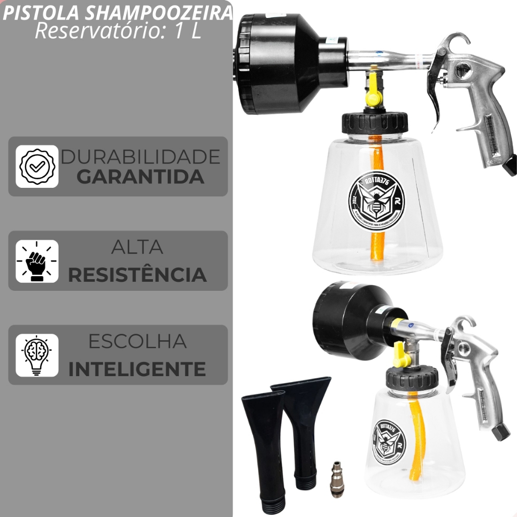 Tornador Shampoozeira Gerador de Espuma Limpeza Automotiva Funcionamento Pneumático Rotta