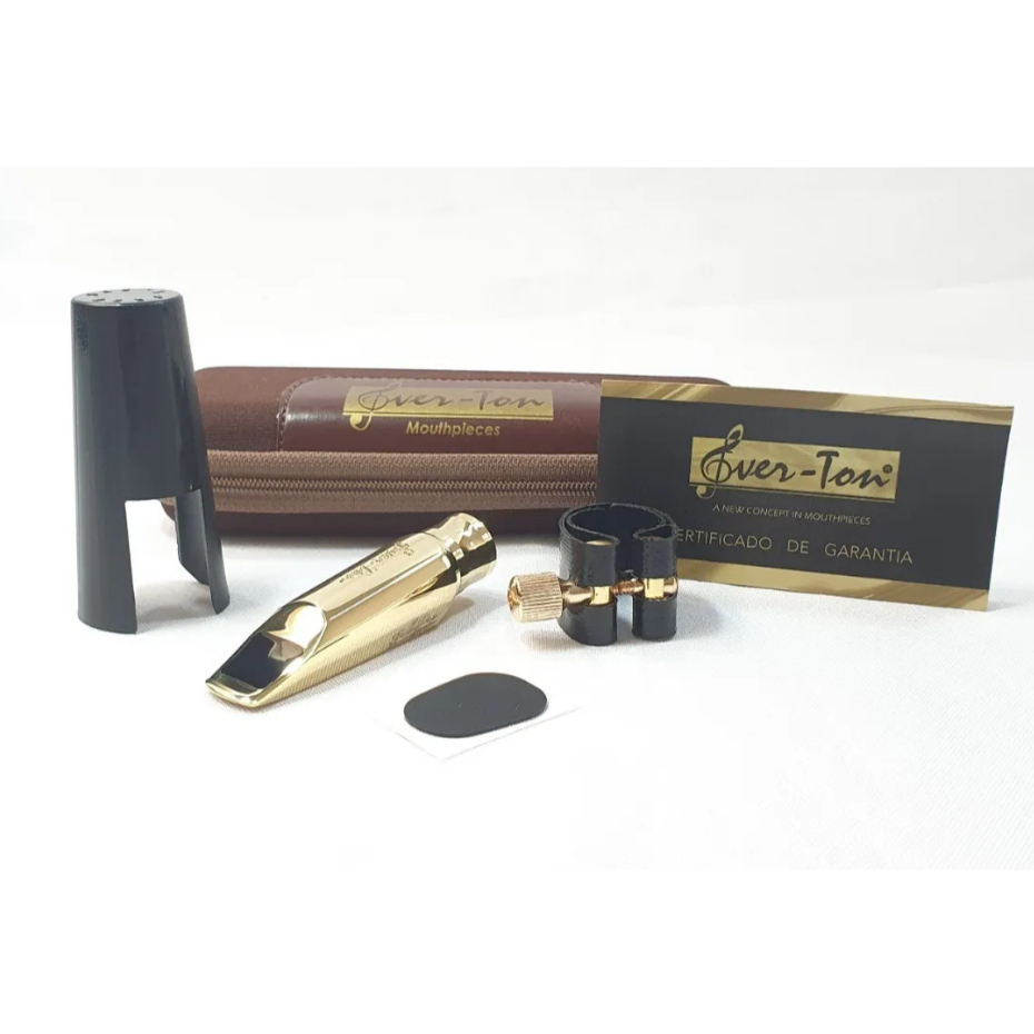 Boquilha Ever-ton Full Pop 7 Metal Gold Sax Soprano Everton