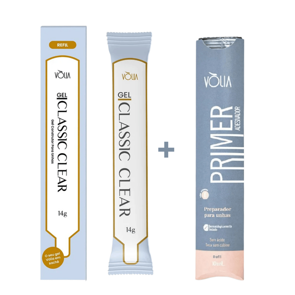 Sache Gel De Unha Refil Classic Clear 14g + Brinde Primer Vòlia Sache
