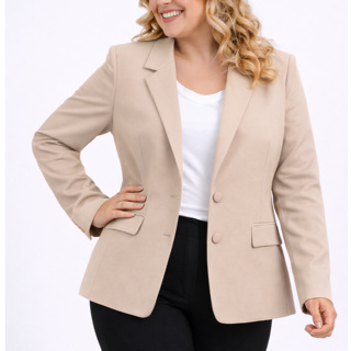Blazer Plus Size Alfaiataria Feminino Elegante Casual Outono em Oferta na Shopee