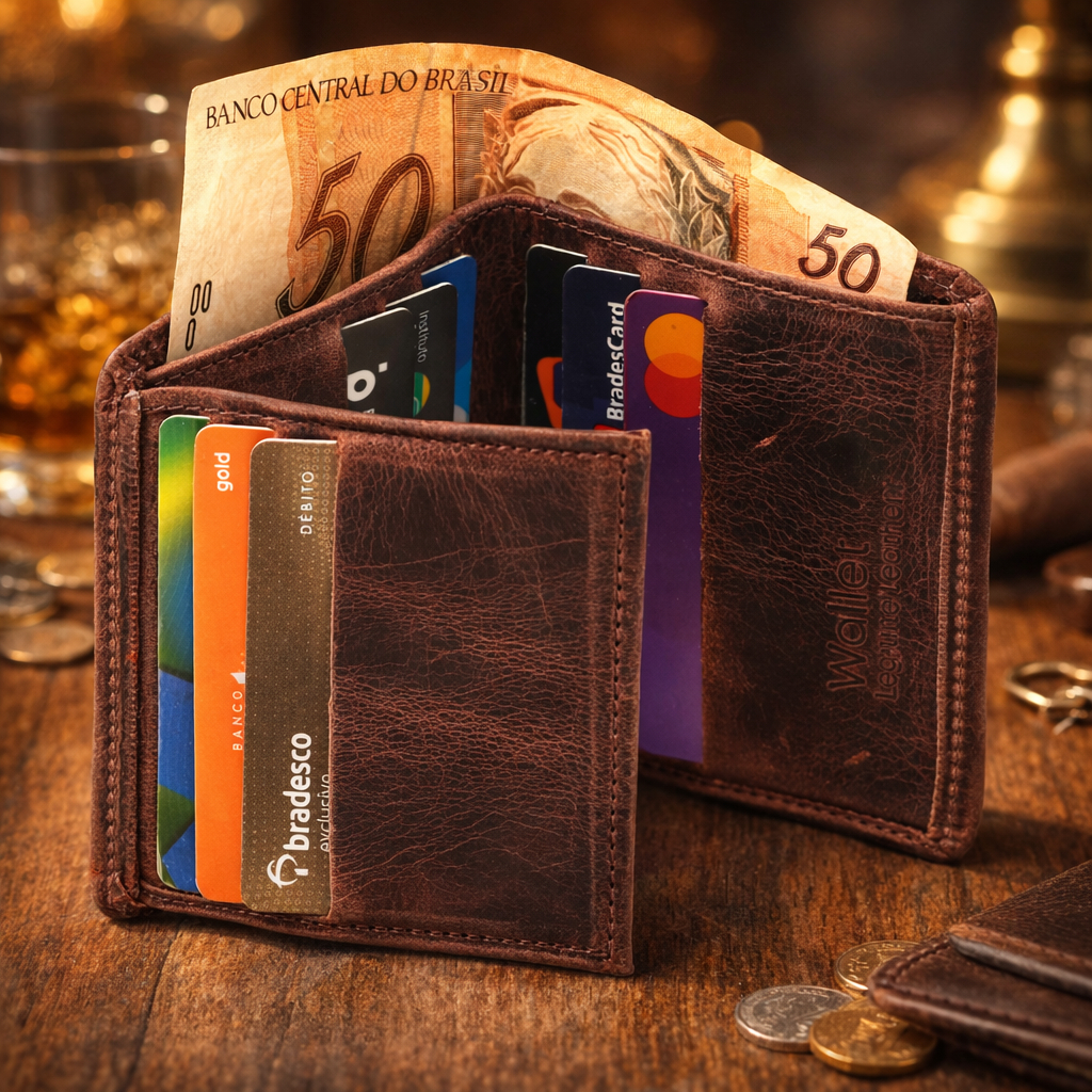Carteira Masculina Couro Legítimo Pequena Slim Porta Cartão Cartões Notas Cnh Mini Carteira em Oferta na Shopee