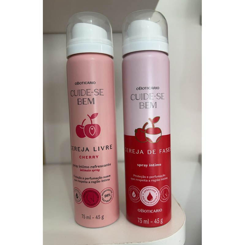 Spray Íntimo Desodorante Cuide-se Bem Cereja  75ml em Oferta na Shopee
