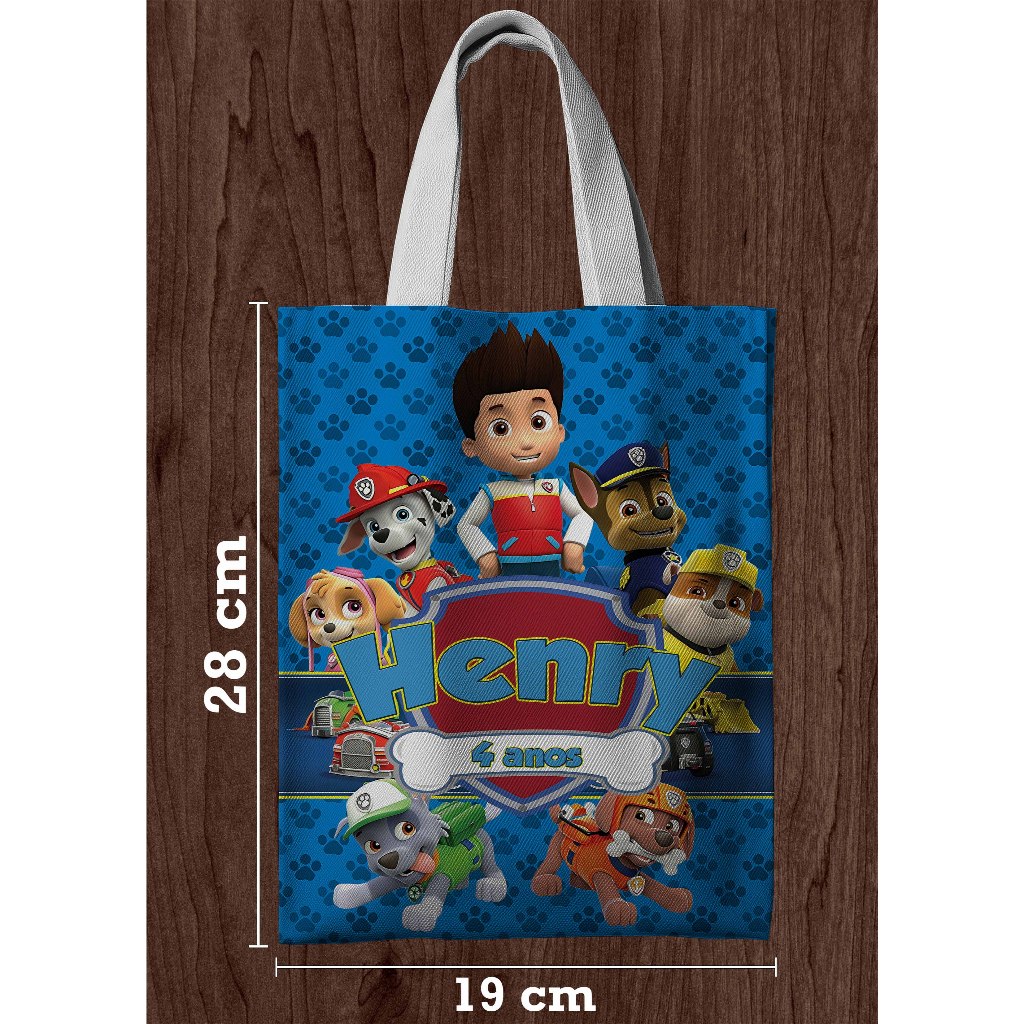Sacola Personalizada 19x28 Lembrancinha Festa Infantil Ecobag Tactel Sublimada Chá Bebê Casamento Qualquer Tema